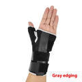 Carbon fibre sports wrist guard with thumb strap in black and grey colours