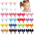 40-piece set of multicoloured grosgrain ribbon snap hair bow clips for baby girls and toddlers