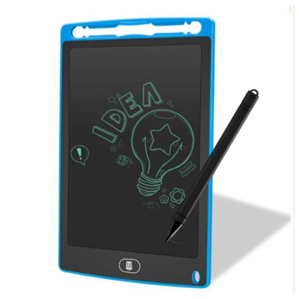 LCD writing board 8.5 inch reusable drawing tablet with stylus, available in blue and green colours