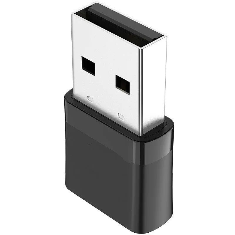 Black USB mini network card adapter with nickel-plated wolf tooth connector for Bluetooth and dual band AP connectivity