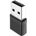 Black USB mini network card adapter with nickel-plated wolf tooth connector for Bluetooth and dual band AP connectivity