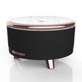 Cylinder plastic USB humidifier in black with 500ml tank and single fog outlet on a bedside table