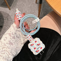 Lambskin USB cable protection sleeve in cartoon patterns for shockproof and heat dissipation