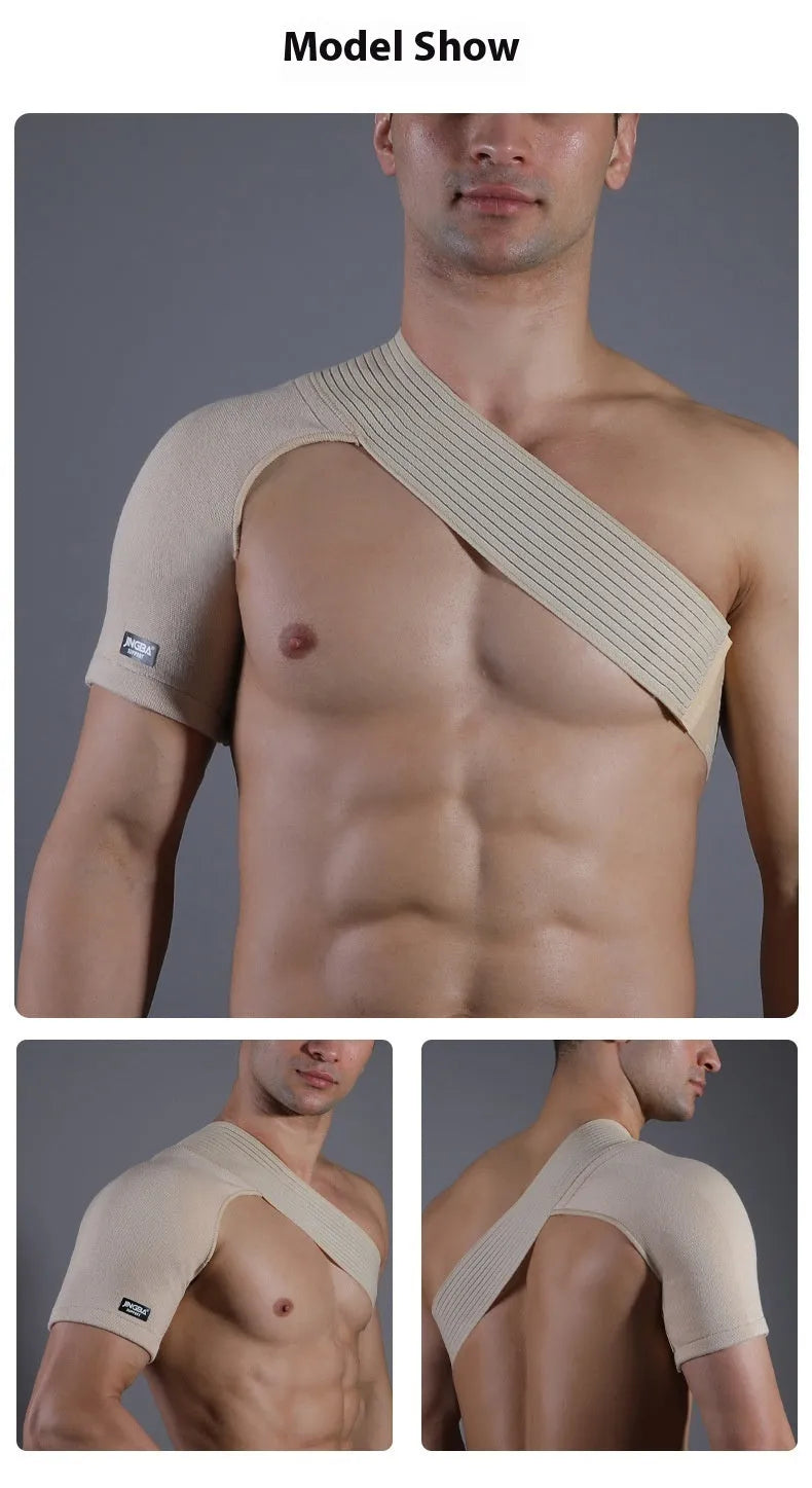 Adjustable skin-colour shoulder protective gear with breathable strap for sports training