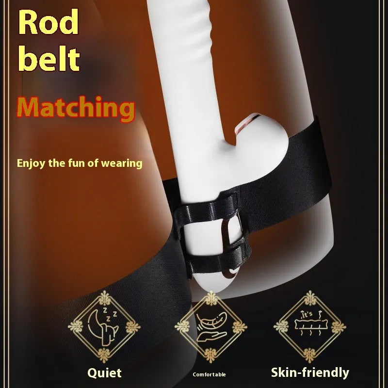 Black knitted adult toy strap for hands-free appliance attachment during intimate use