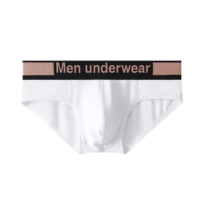 Men's black modal briefs with a gradient colour waistband, low-waist sporty style.