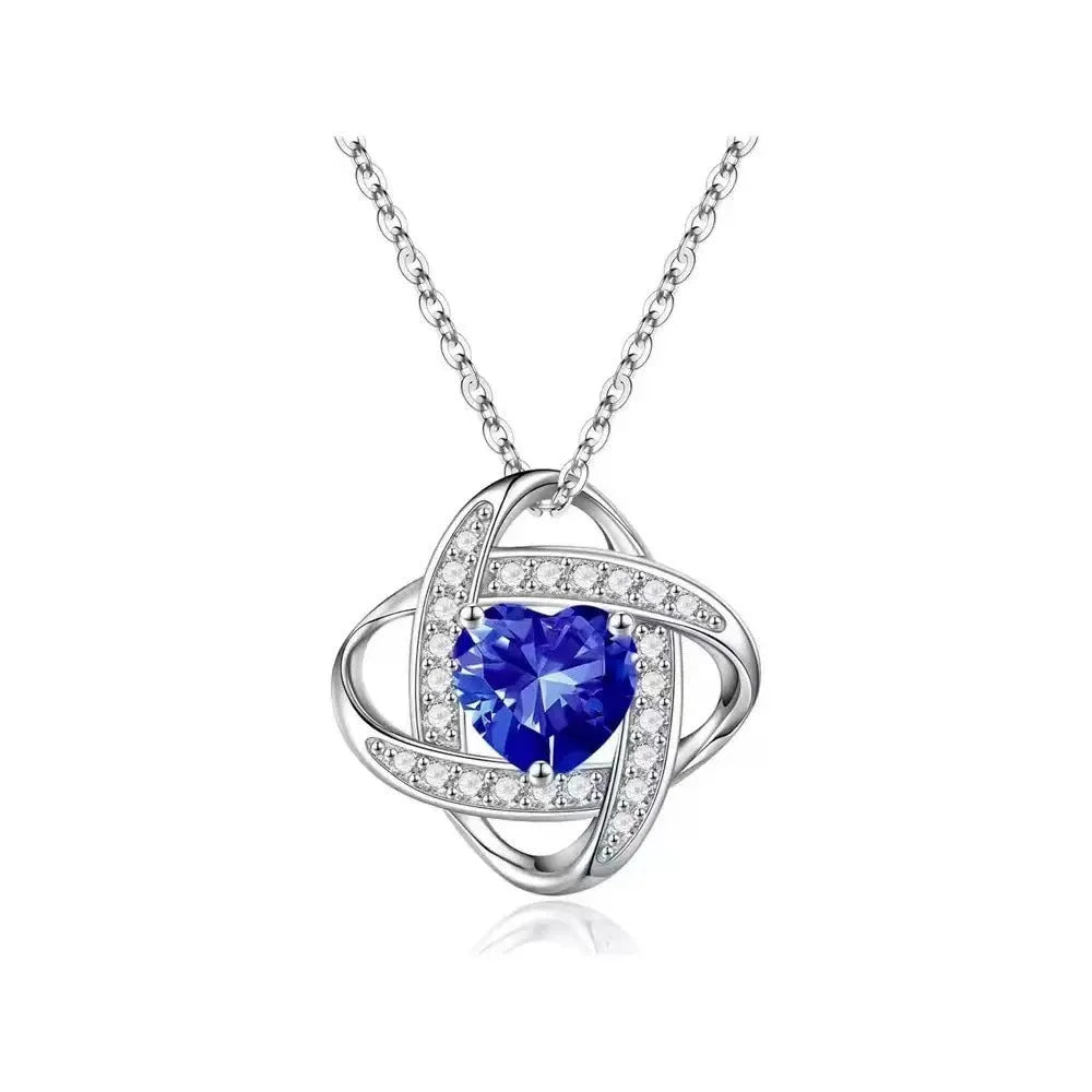 Women's copper heart-shaped necklace with an electroplated finish in one of five platinum colour options.