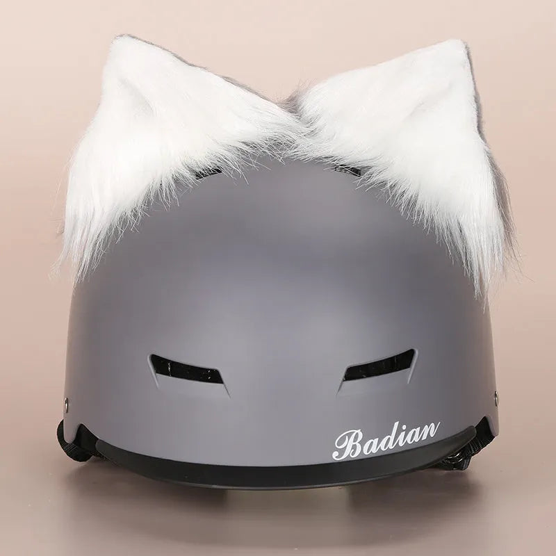Cartoon plush fabric motorcycle helmet cover decorative accessory