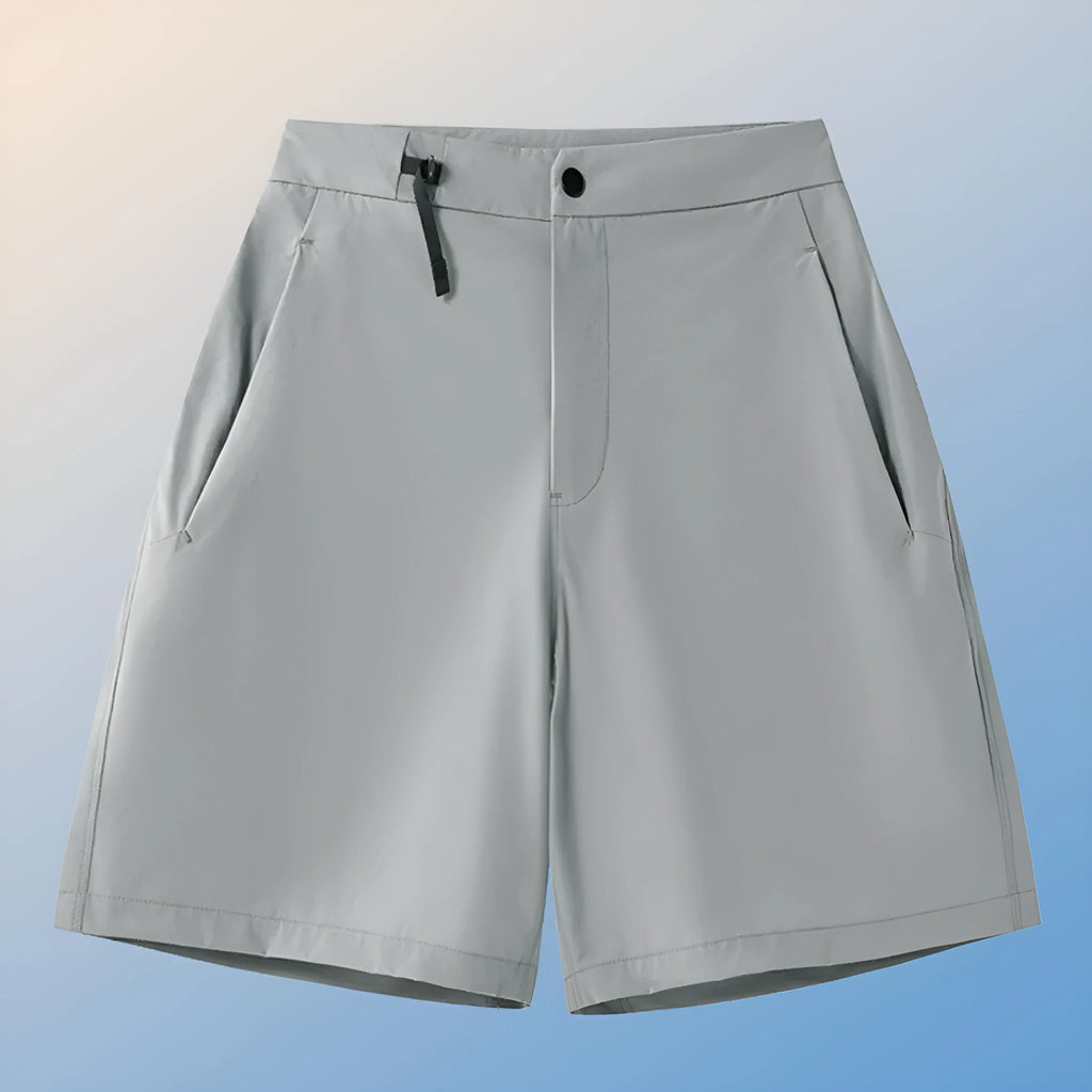 Men's Army Green quick-drying sports shorts with a 3D cut design on a neutral background.