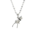 925 sterling silver cat pendant necklace on a clavicle-length chain, showing the detailed feline charm.