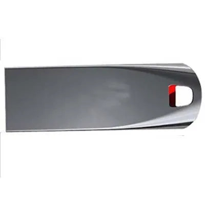 Black rotational waterproof USB flash drive with capacity options shown.