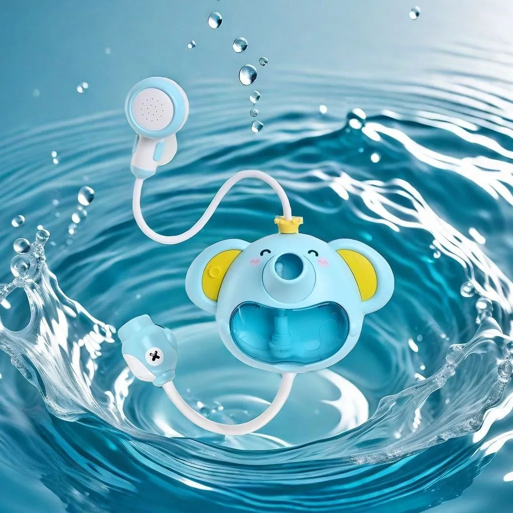 Electric elephant-shaped bubble shower head toy for children's bath time