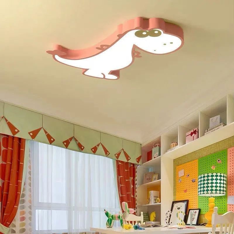 Cartoon dinosaur design ceiling light with PVC shade and aluminium body in 48cm diameter