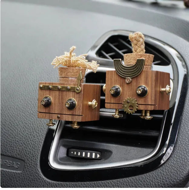 Handmade metal square car vent perfume bottle in Flash colour, refillable air freshener for vehicles