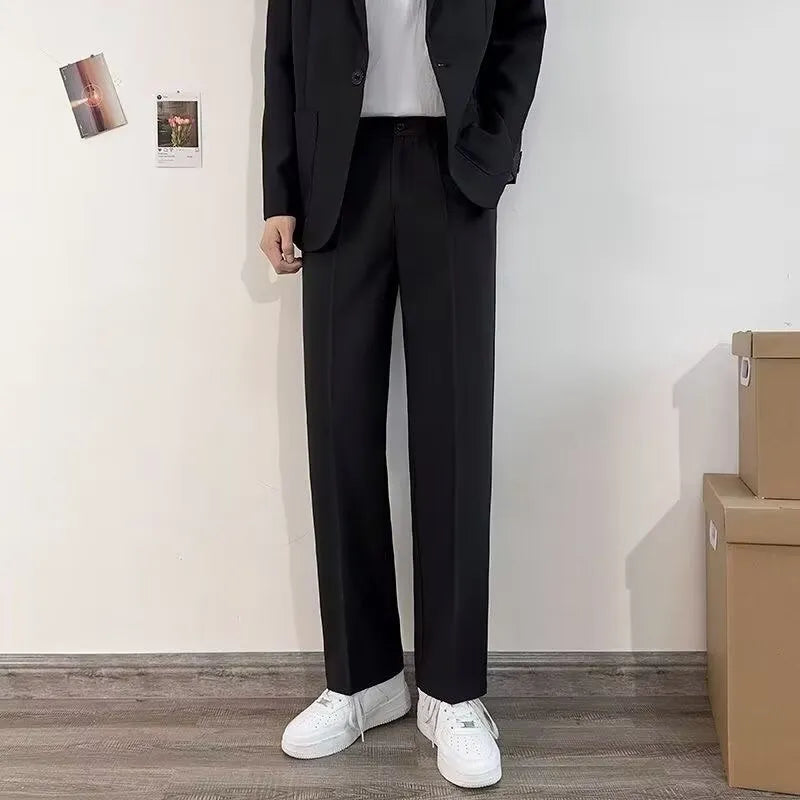 Men's plus size three-piece suit set with jacket, trousers, shirt and tie in college style