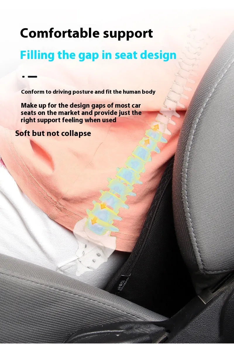 Flat car seat cushion with memory foam filler in beige colour on vehicle seat