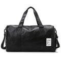 Black dry wet separation fitness shoulder messenger bag showing separate compartments
