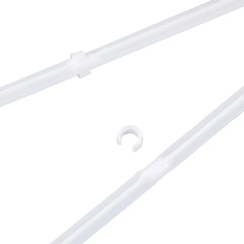 Ten white PP plastic car window flag holder clip mounts on a plain background.