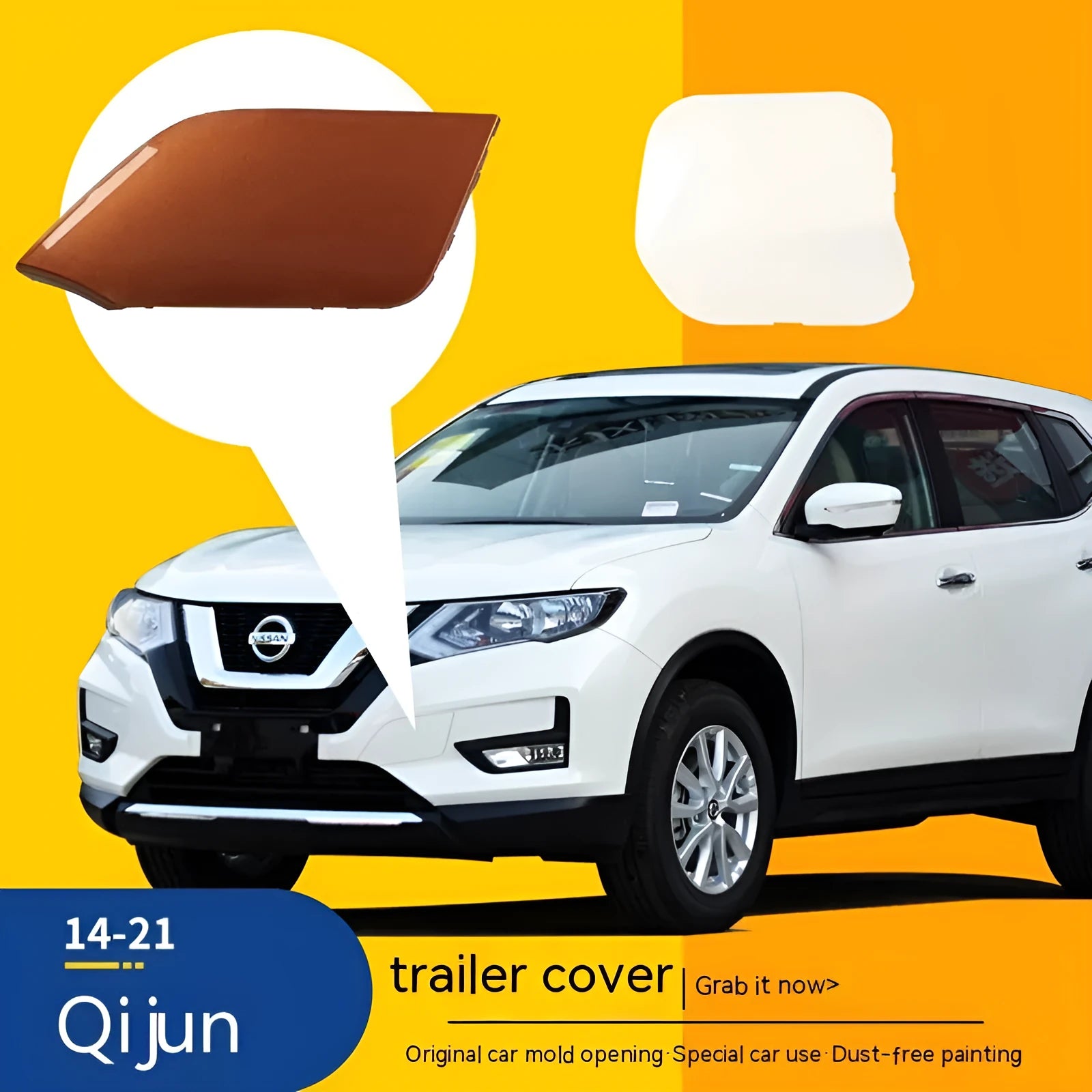 Nissan Qashqai unpainted front bumper replacement cover for 2014-2021 models