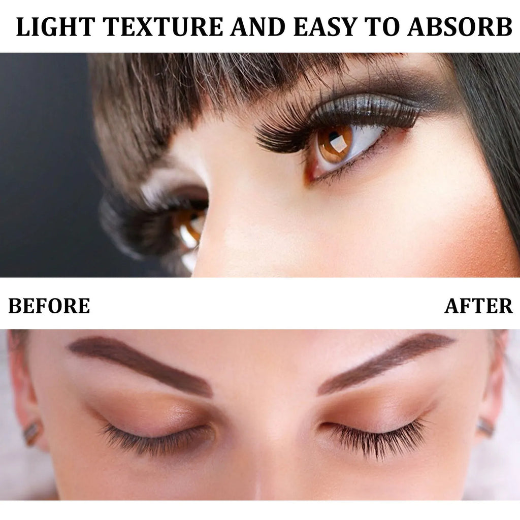 3ml keratin eyelash growth serum in dropper bottle with brush applicator for lash and brow conditioning