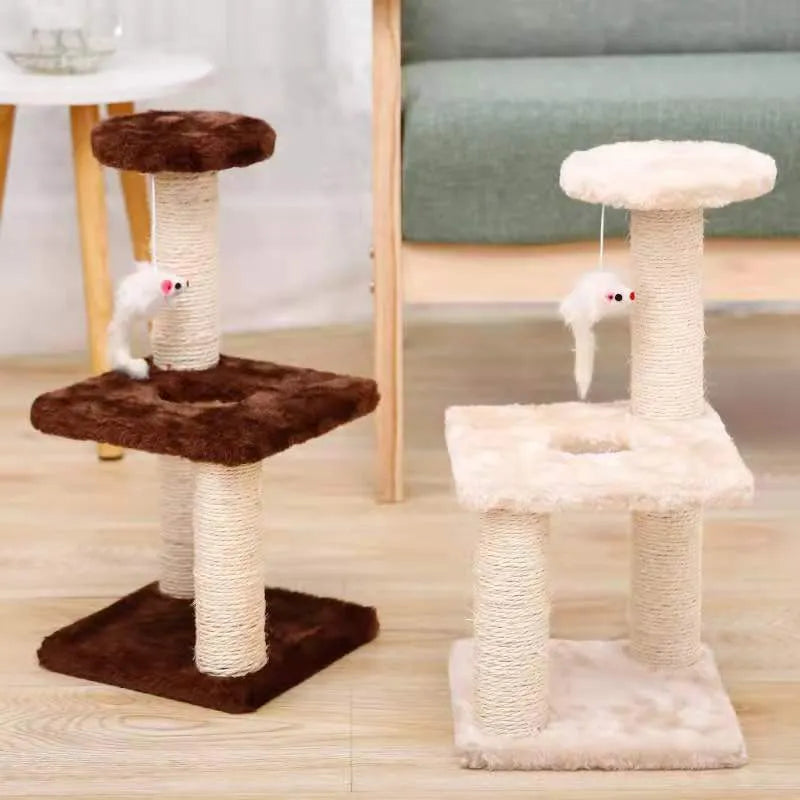Cat climbing frame with plush material 41cm high dark gray