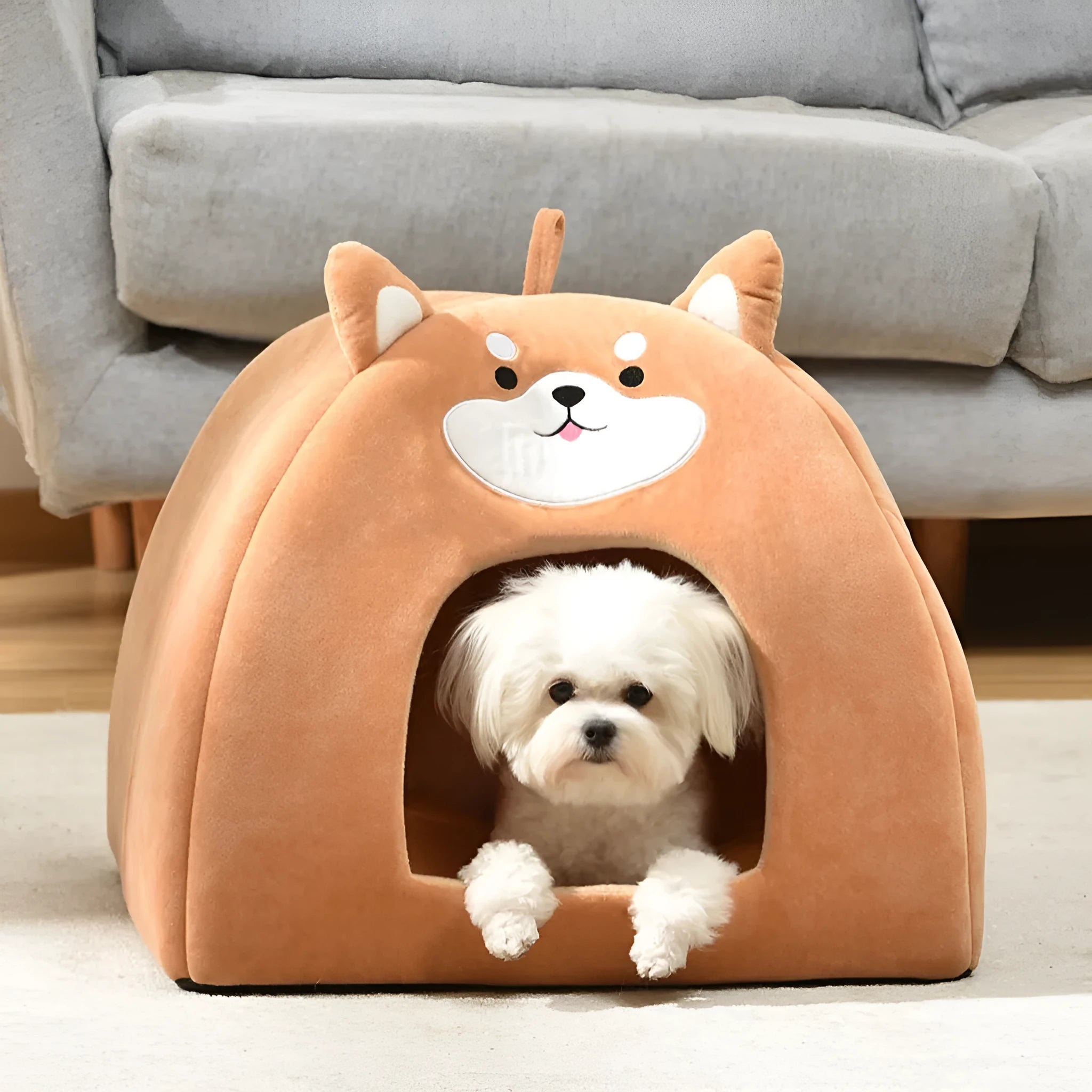 Rectangular machine washable winter cat bed with removable cover in small medium large sizes