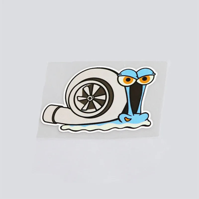 Reflective cartoon print car sticker decal measuring 12cm by 8cm.