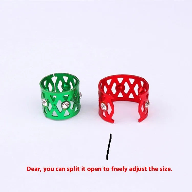 Aluminium hair ring wig decoration with hollow jeweled design featuring crown and heart shapes.