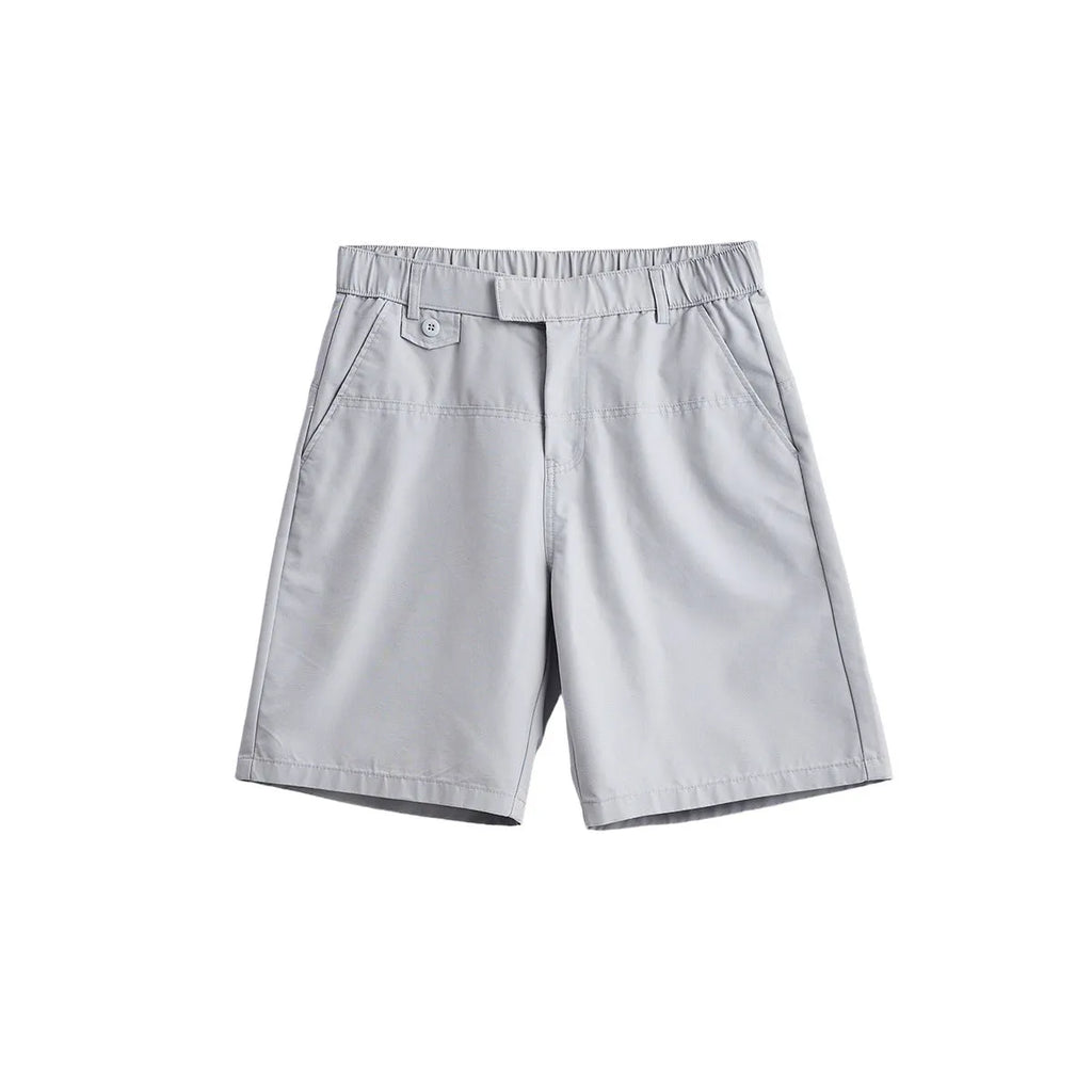 Men's light blue cotton blend casual shorts with a loose fit and micro elasticity.
