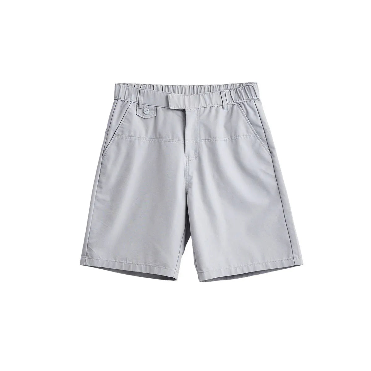 Men's light blue cotton blend casual shorts with a loose fit and micro elasticity.