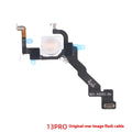 Original iPhone 13 Pro rear flashlight cable on white background