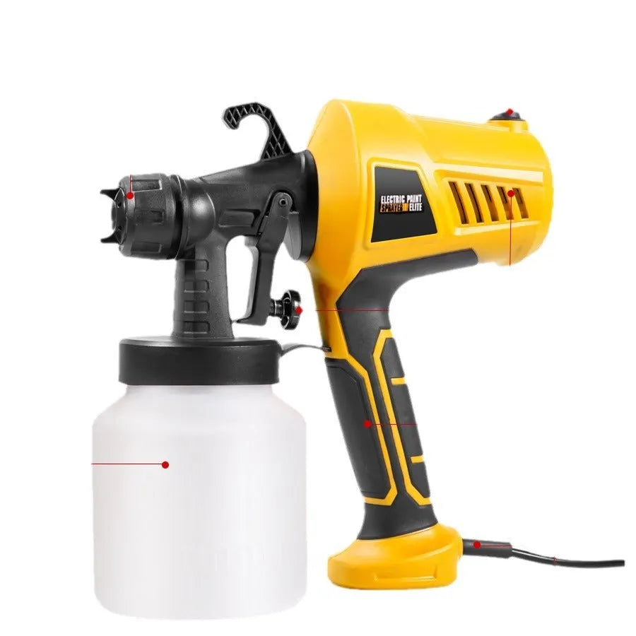 Orange plastic electric spray gun with 500W motor and 2.5mm nozzle for disinfectant or paint