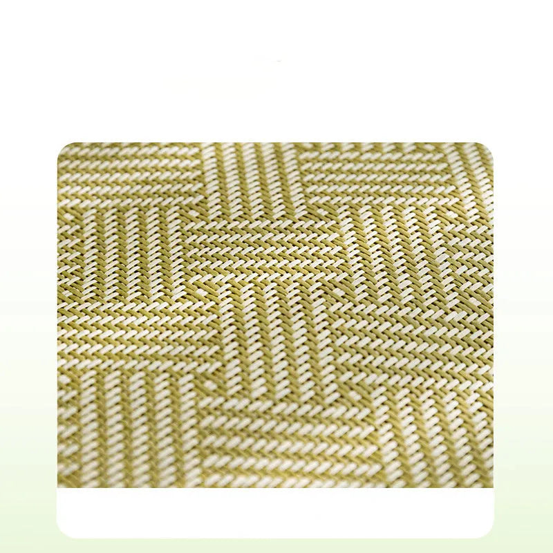 Green pet cooling mat with a raised fruit-shaped backrest for dogs and cats.