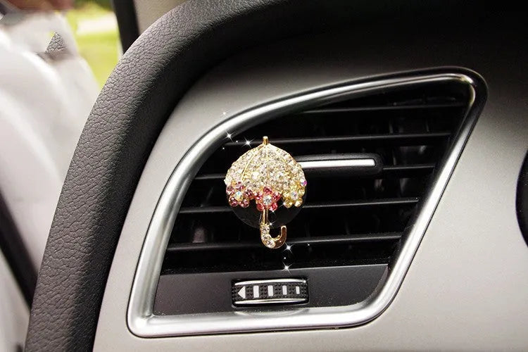 Alloy car fragrance clip for air vent in cartoon design options like crown and pumpkin car.