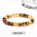 Natural yellow tiger stone crystal bracelet with 8mm beads and geometric design