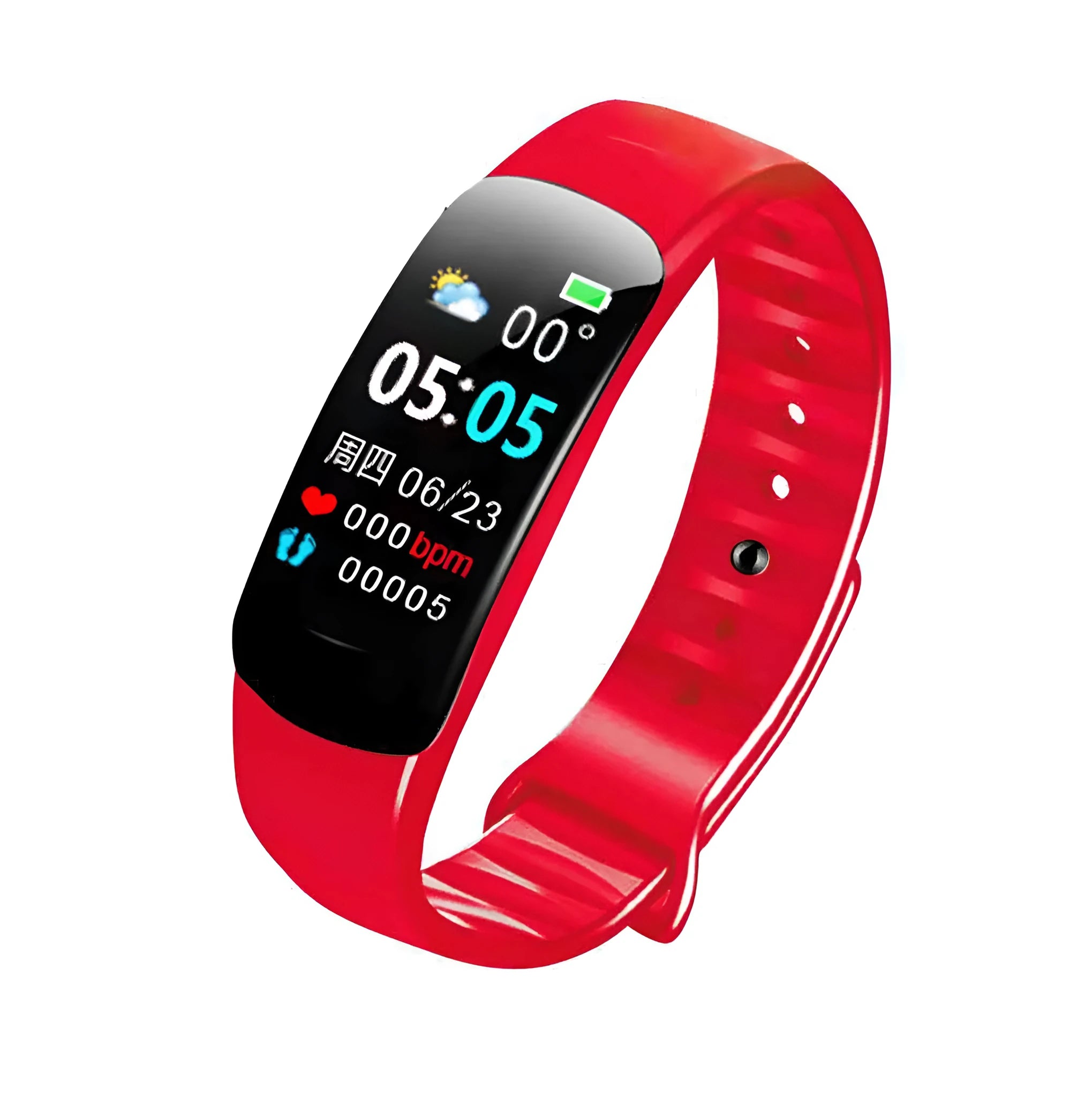 C1plus Smart Bracelet with 0.96 inch touch screen and TPU wristband, black colour, step counting display