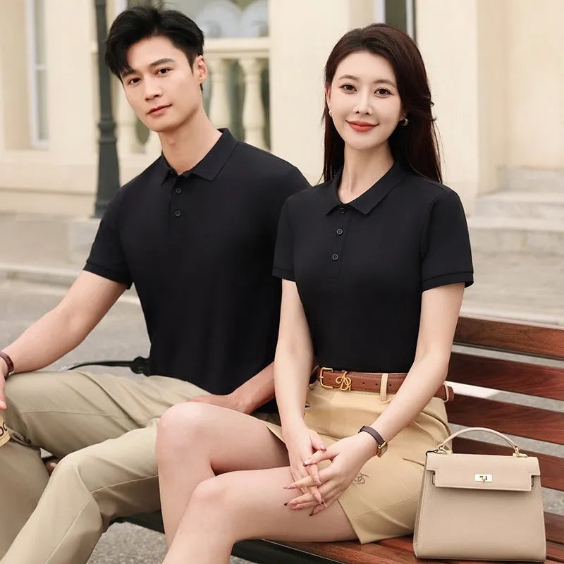 Men's short sleeve polo t-shirt in cotton spandex blend, shown in Aerospace Blue colour.