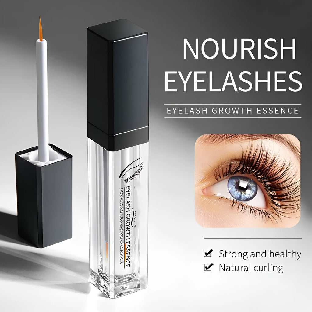 Eyelash nourishing liquid in black 7ml bottle for dense lash growth