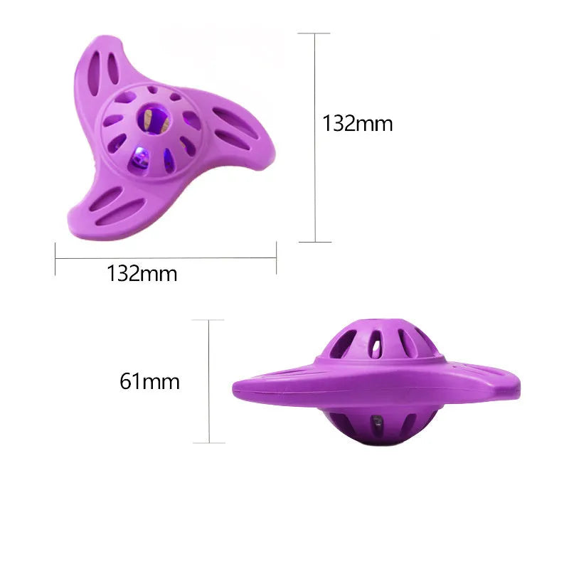 Blue durable plastic boomerang molar shaped chew toy for medium and large dogs.