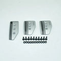 Aluminium alloy manual transmission car pedal set showing brake, accelerator and clutch pedals