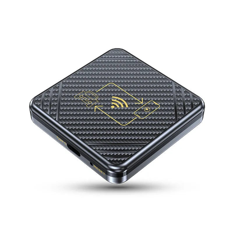 Wireless CarPlay and Android Auto USB adaptor box in gold and white colour options
