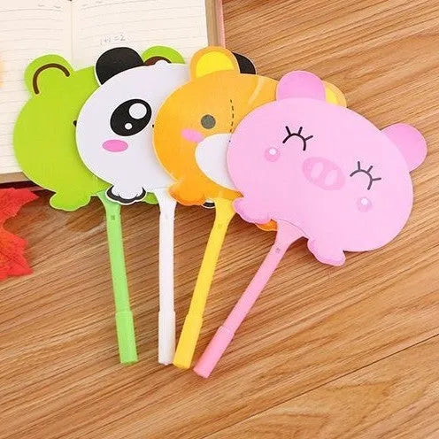 Plastic advertising ballpoint pen with animal designs measuring 19.5cm