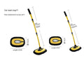 Telescopic curved aluminium car wash mop with chenille brush head in yellow colour