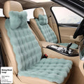 Thickened velvet winter car seat cushion in light gray with wool cotton filling for universal vehicle fit