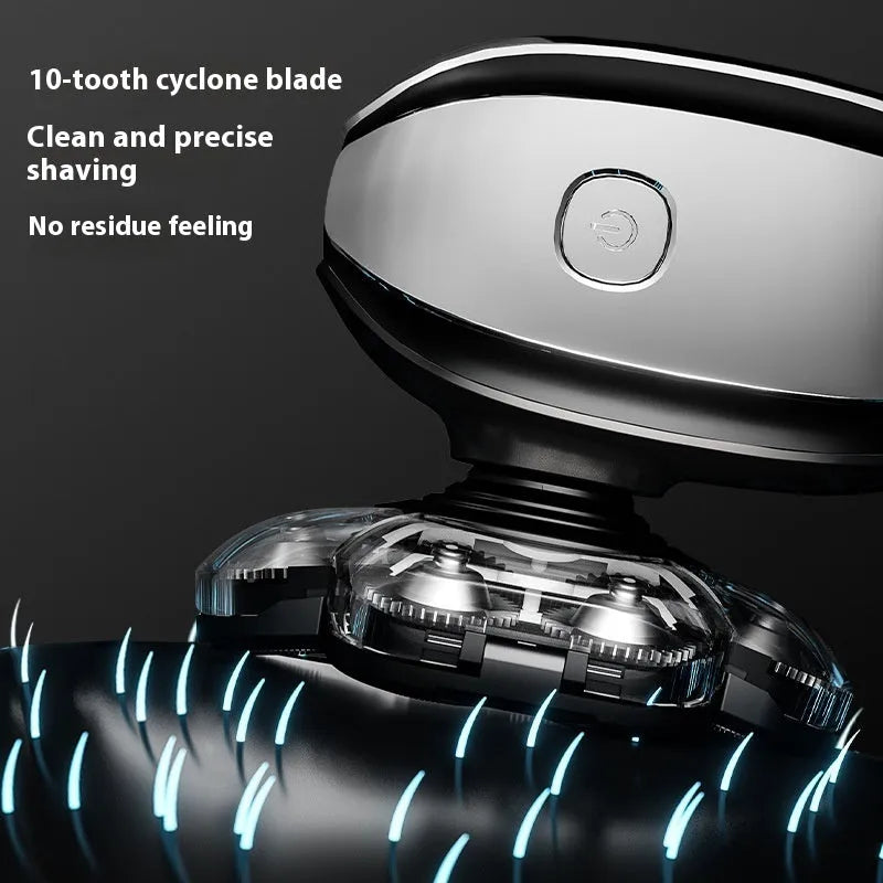 Black rechargeable 6-in-1 multifunctional hair clippers shaver kit with attachments displayed