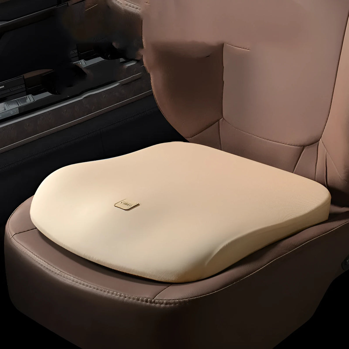 Memory foam car seat cushion in grey colour with elastic fabric surface for office chair and driving tail spine support