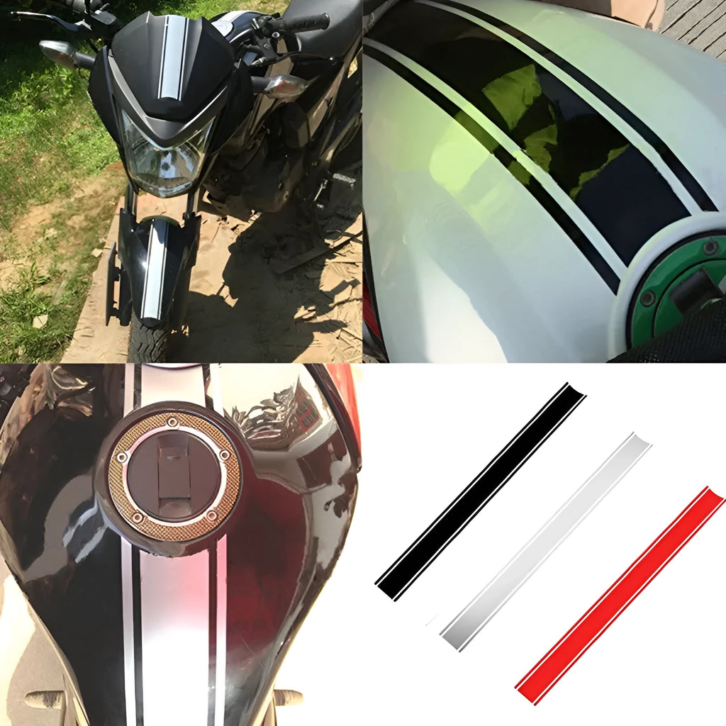 Reflective motorcycle petrol tank pinstripe sticker tape measuring 50cm by 4.5cm