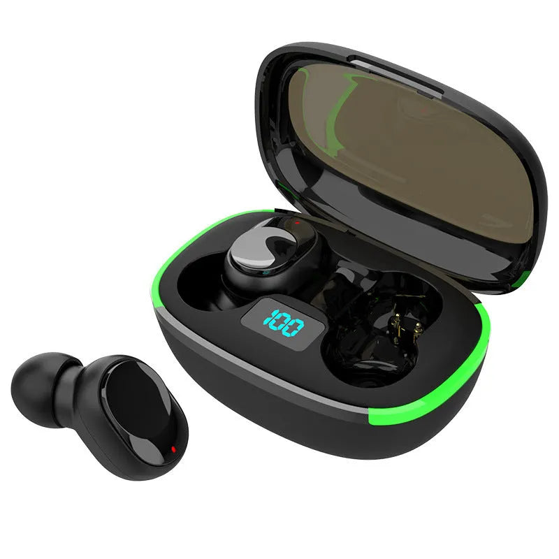 Black Y80 wireless Bluetooth in-ear earphone with wireless charging case