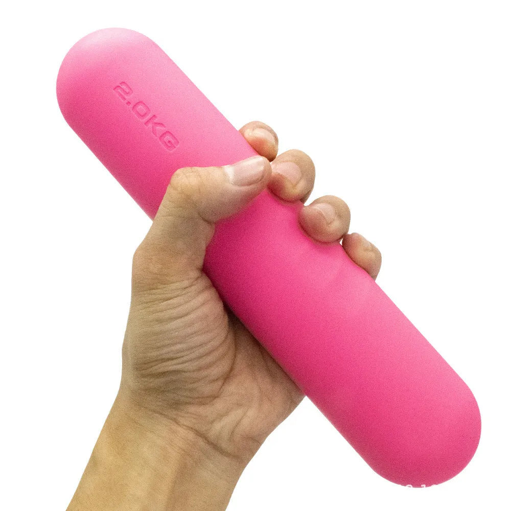 Silicone-edged non-slip hand-drawn yoga dumbbell stick for fitness training