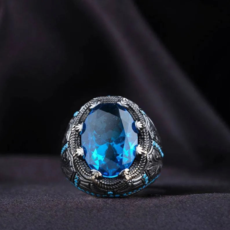 Geometric antique silver couple ring with European style design on alloy band